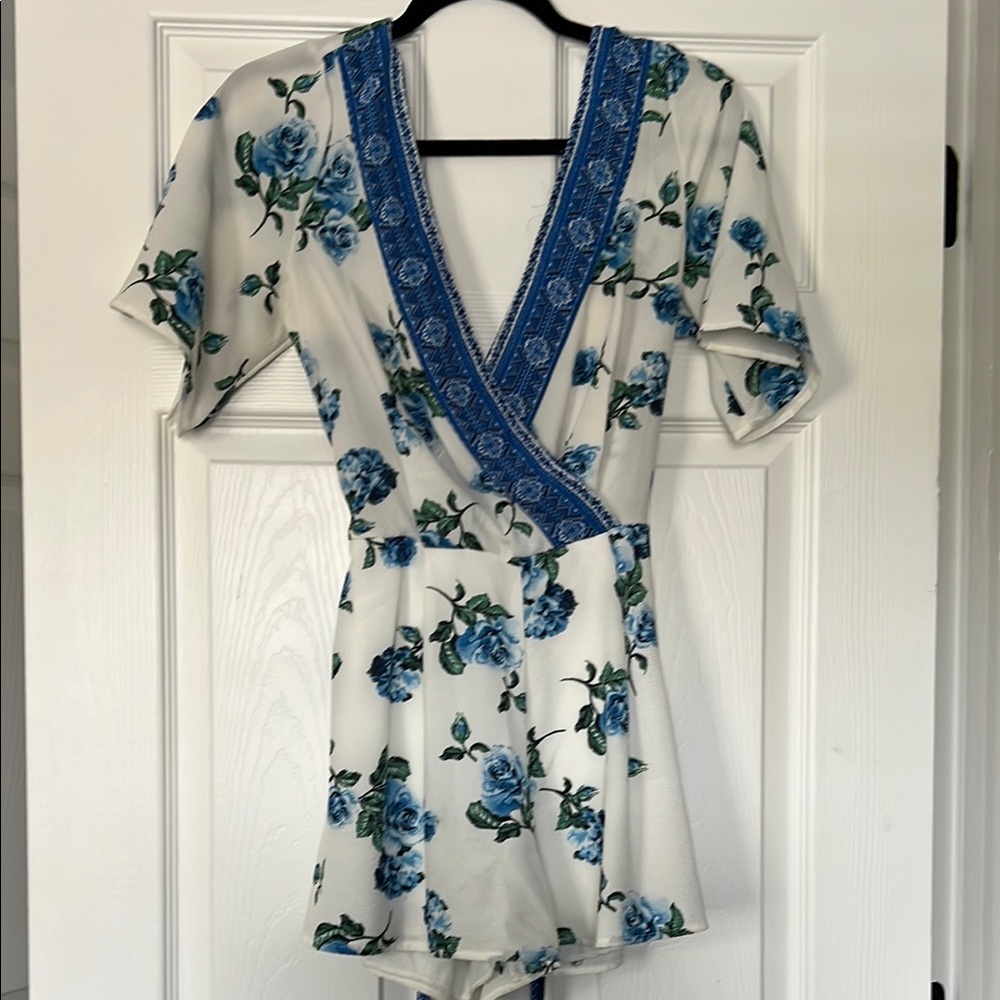 Altar'd State Blue Floral Jumpsuit